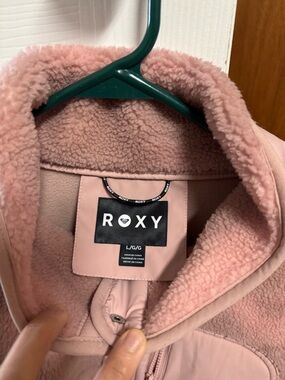 Roxy Plush Sherpa Jacket in Dusty Pink